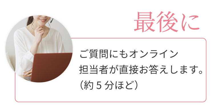 最後に.ご質問にもオンライン担当者が直接お答えします。（約5分ほど）